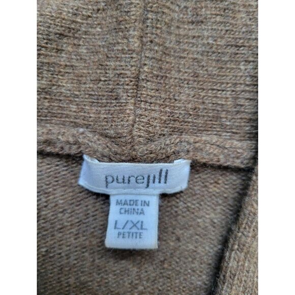 Pure Jill Wool Blend V-Neck Poncho Sweater Size L/XL Petite Lagenlook Minimalist - Picture 7 of 10